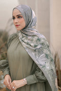 The Farsha Satin Shawl - Seagrass