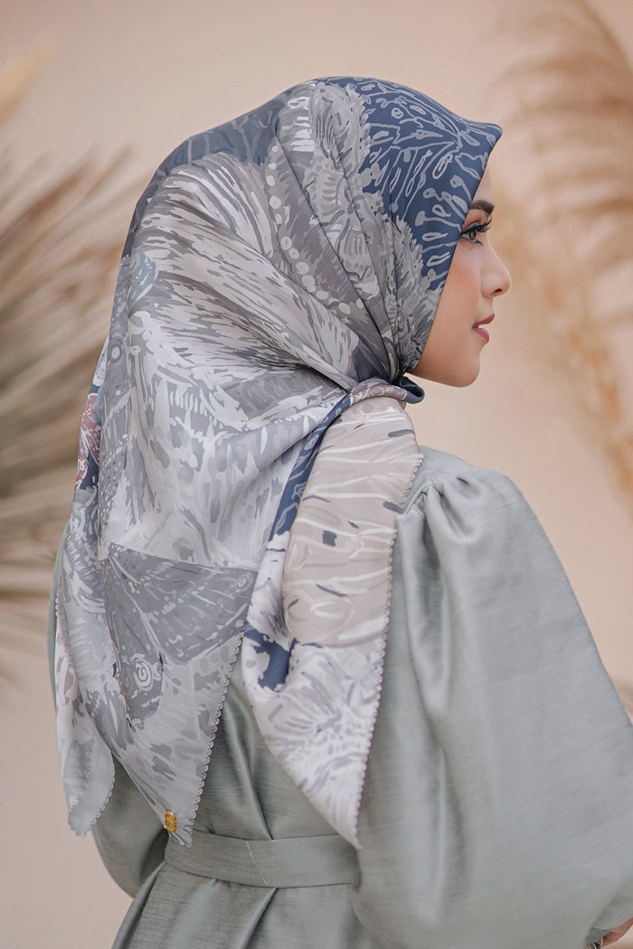 The Farsha Satin Square - Navy