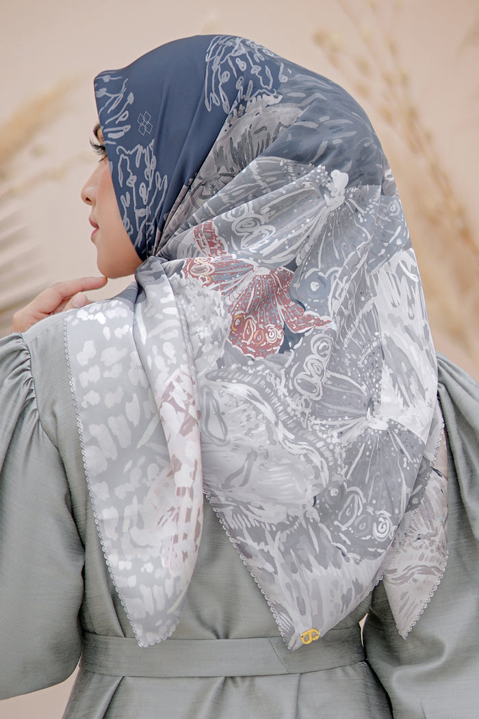 The Farsha Satin Square - Navy
