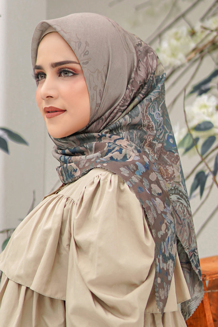The Farsha Voal Square - Khaki