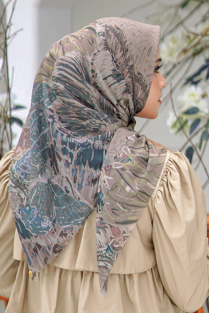 The Farsha Voal Square - Khaki
