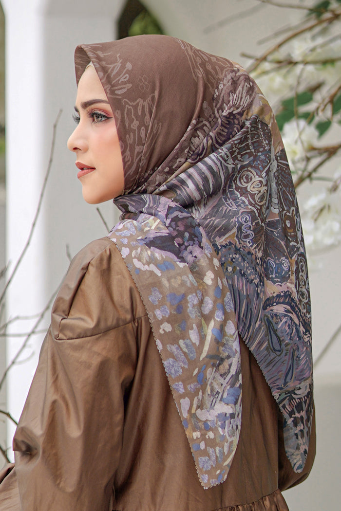 The Farsha Voal Square - Rustic Brown