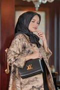 The Lavish Monogram Silk - Black Orchid