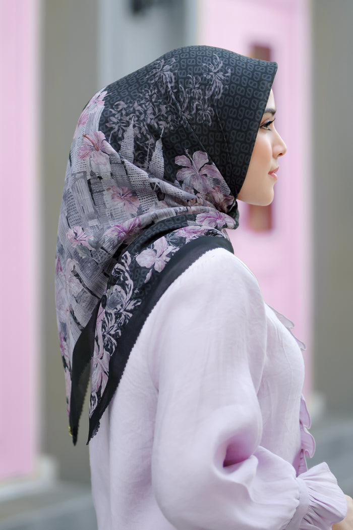 The Malaya Voal Square - Black