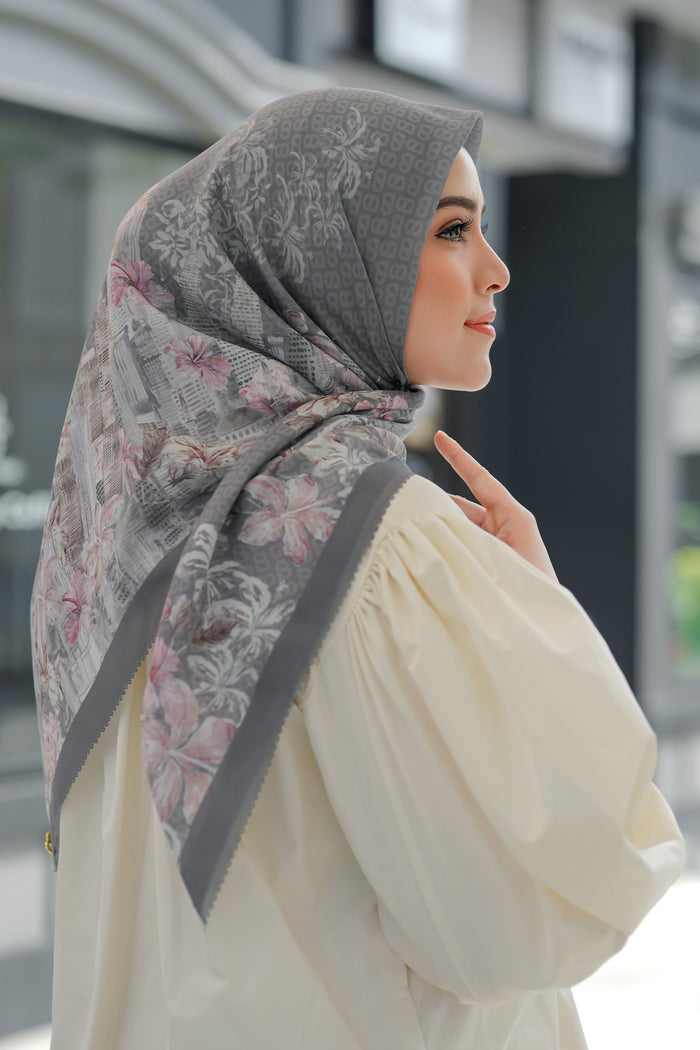 The Malaya Voal Square - Gray