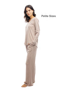 The Petite Long-Sleeve V-Neck Set in Etherea