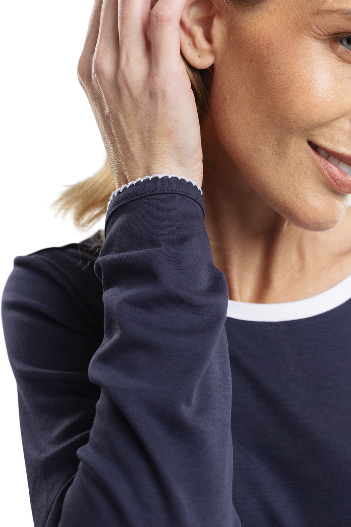 The Petite Tranquil Bloom in Navy Blue