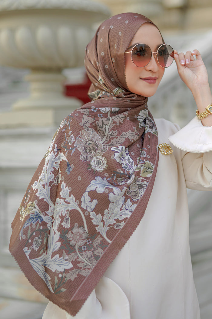 The Royale Satin Shawl - Brown