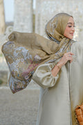 The Royale Satin Shawl - Mustard