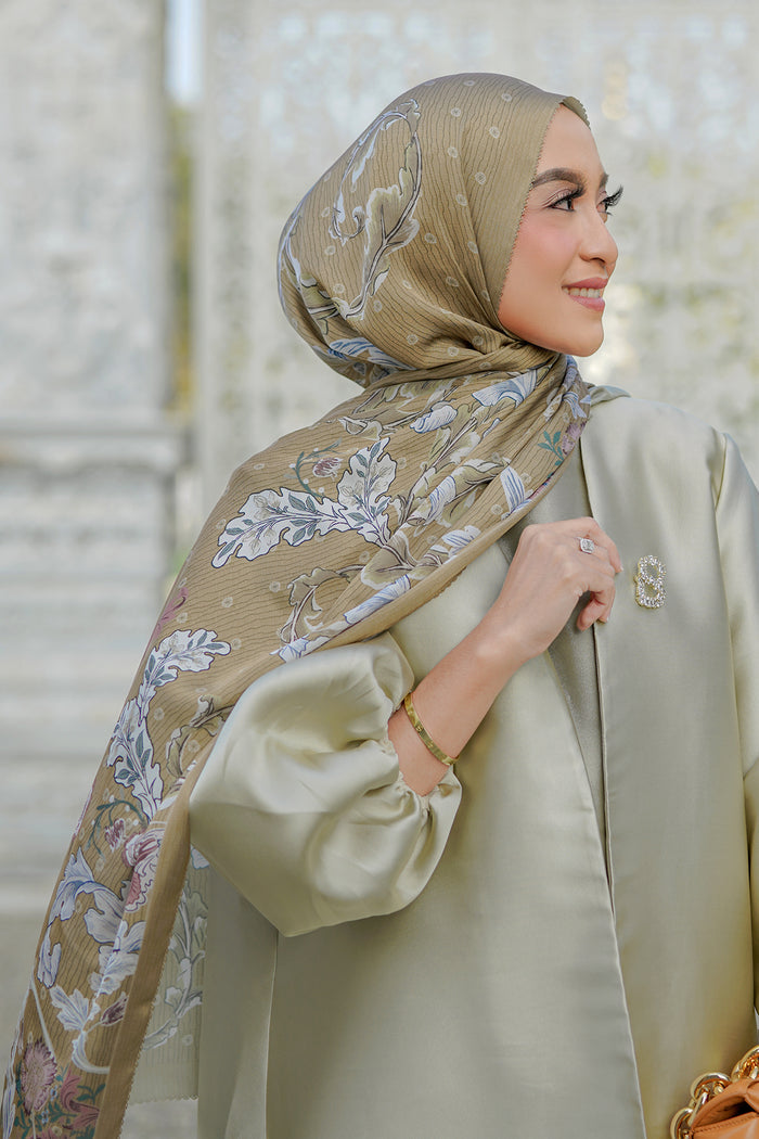 The Royale Satin Shawl - Mustard