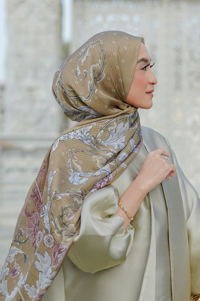 The Royale Satin Shawl - Mustard