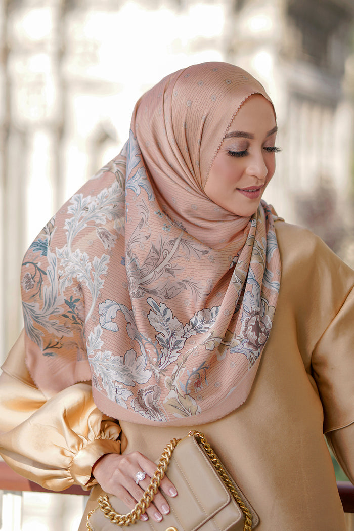 The Royale Satin Shawl - Papaya
