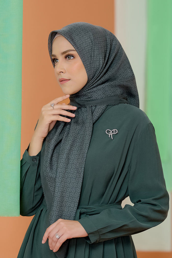 the tapis square scarf in kombu green by buttonscarves