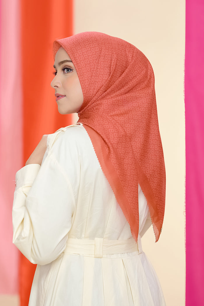 The Tapis Square - Red Orange