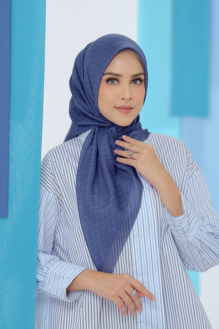 the tapis square scarf in sodalite blue by buttonscarves