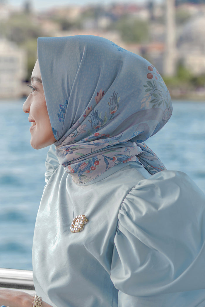 The Topkapi Satin Square - Powder Blue