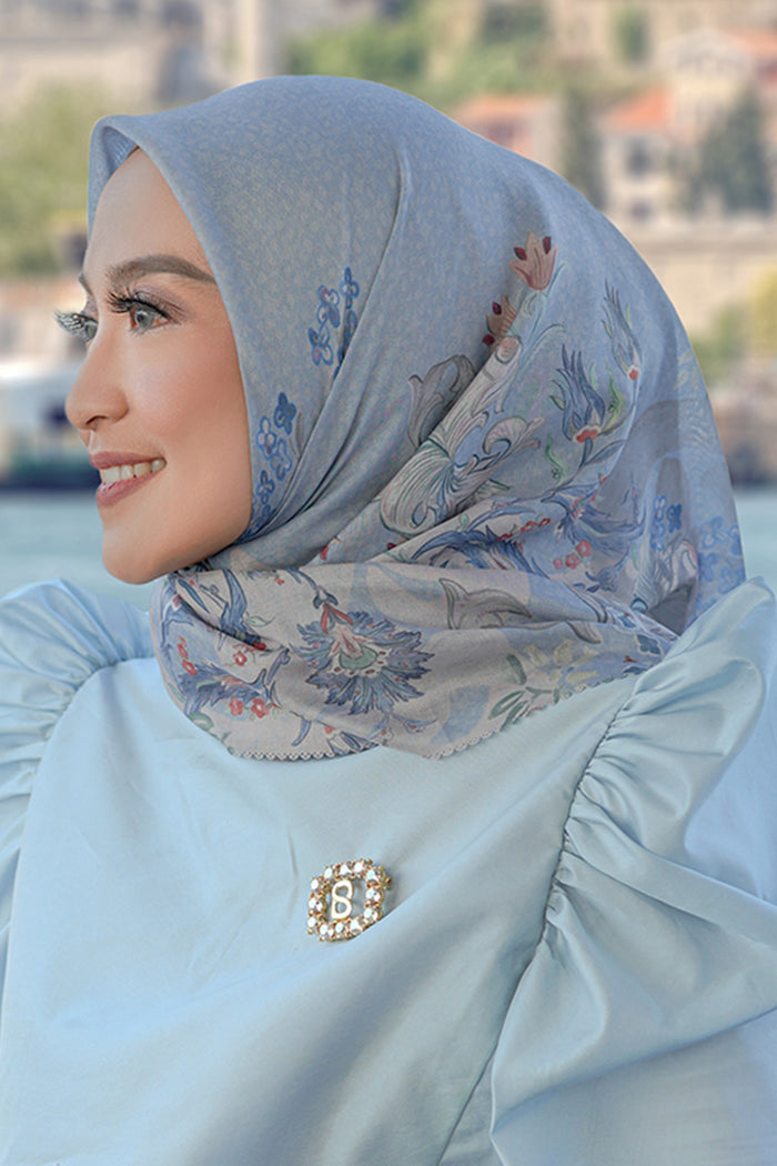 The Topkapi Voal Square - Powder Blue