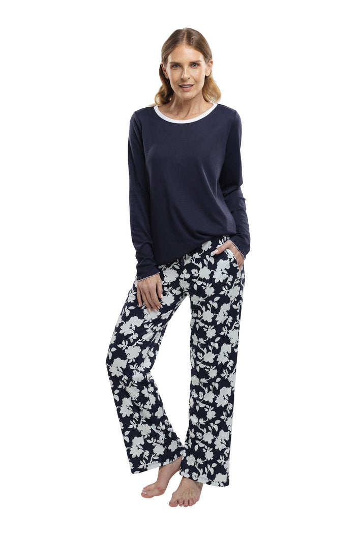 The Tranquil Bloom in Navy Blue