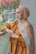The Wave Satin Shawl in Sunset