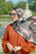 The Wonderland Satin Shawl - Caviar
