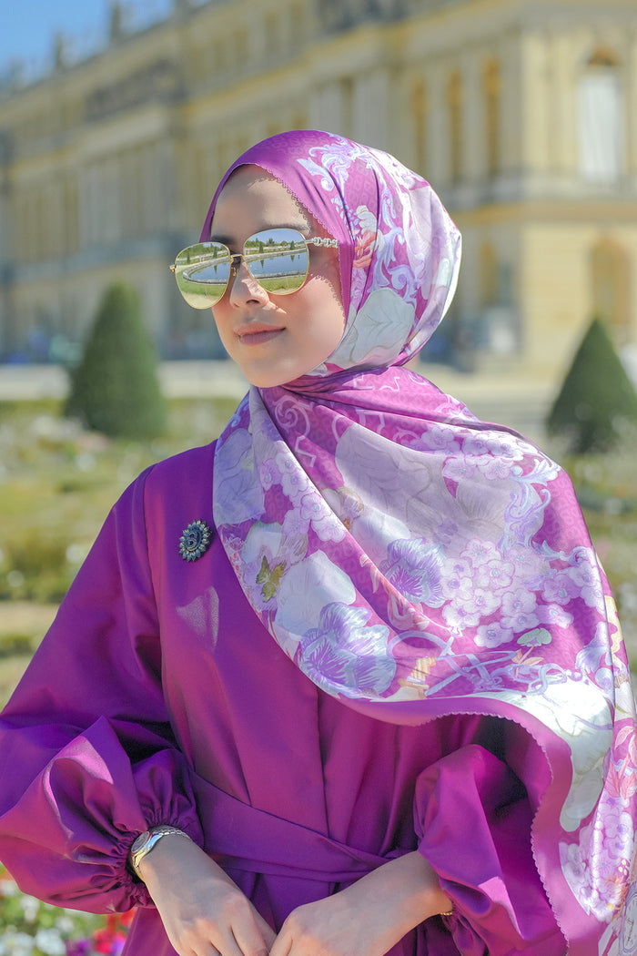 The Wonderland Satin Shawl - Grape Juice