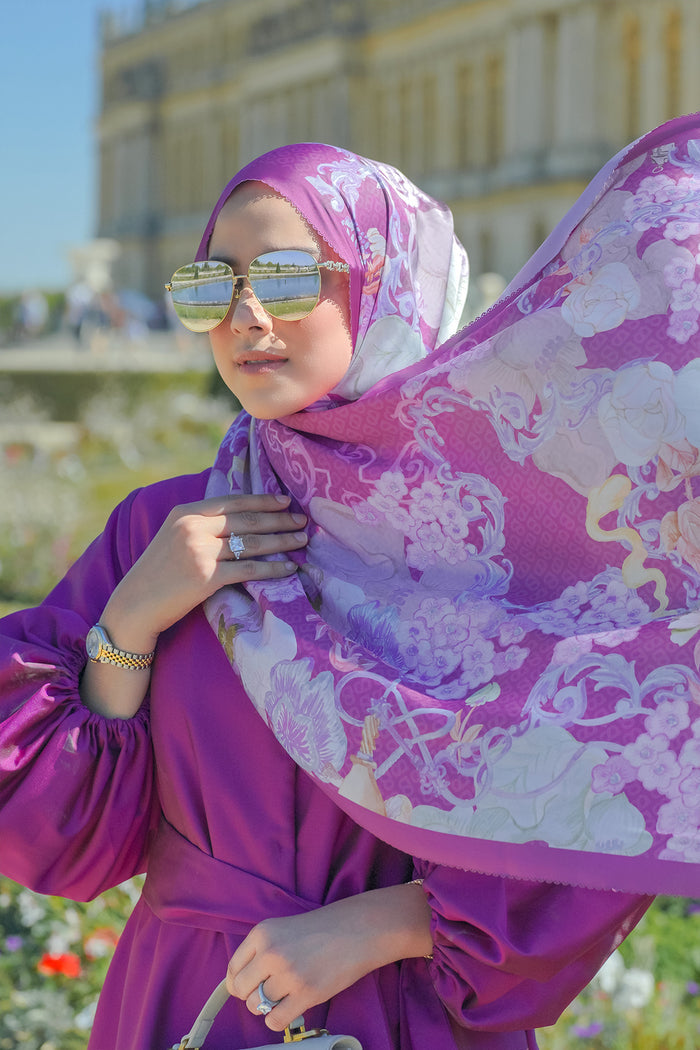 The Wonderland Satin Shawl - Grape Juice