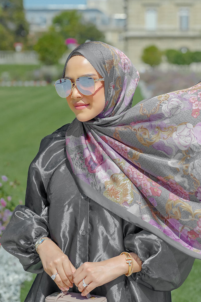 The Wonderland Satin Shawl - Thunderstorm