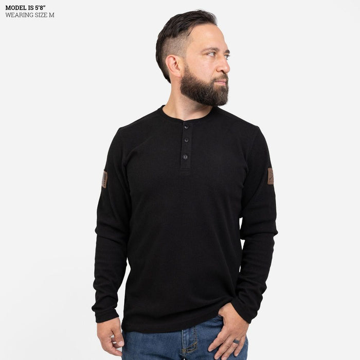 Grunt Style Thermal Henley - Black