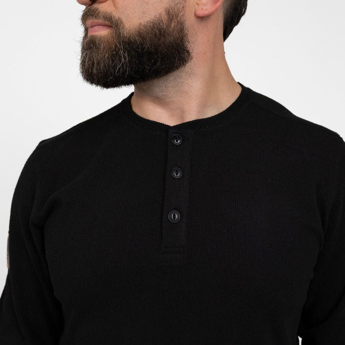 Grunt Style Thermal Henley - Black