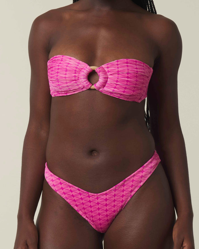 Trellis Ribbed Bandeau Set
