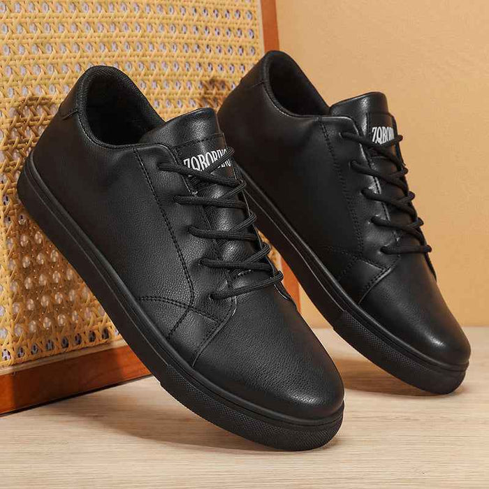 Unisex Casual Sporty Lace-Up Flat PU Loafers