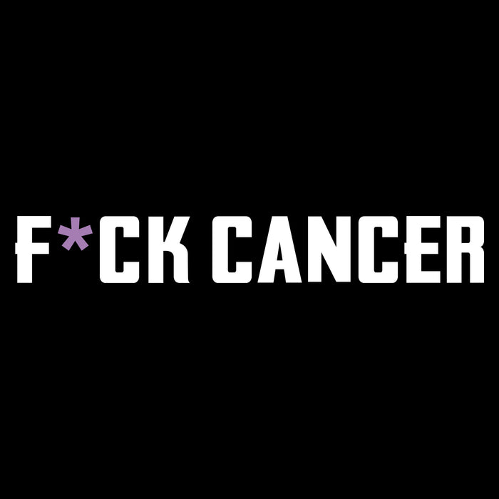 White text 'F*CK CANCER' on a black background