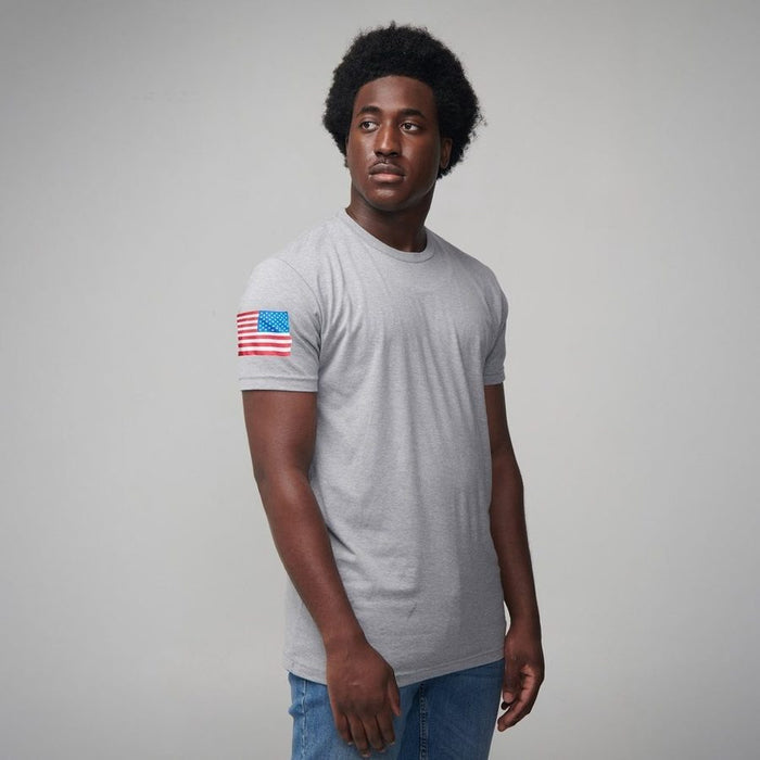 Grunt Style USA Flag Basic T-Shirt - Dark Heather Gray T-Shirt