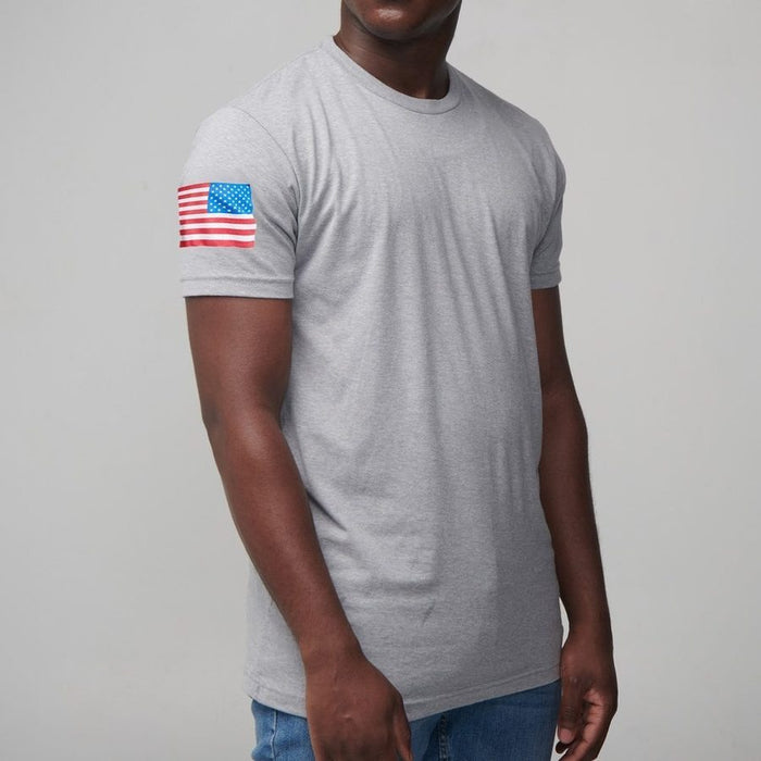 Grunt Style USA Flag Basic T-Shirt - Dark Heather Gray T-Shirt