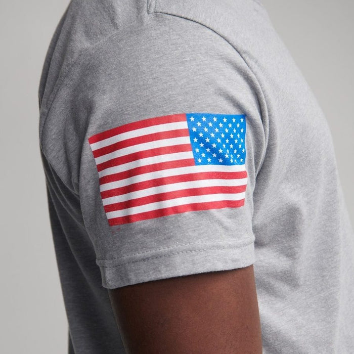 Grunt Style USA Flag Basic T-Shirt - Dark Heather Gray T-Shirt