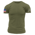 USA Flag Basic T-Shirt - Military Green