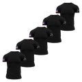USA Flag Basic T-Shirts - Black - 5 Pack