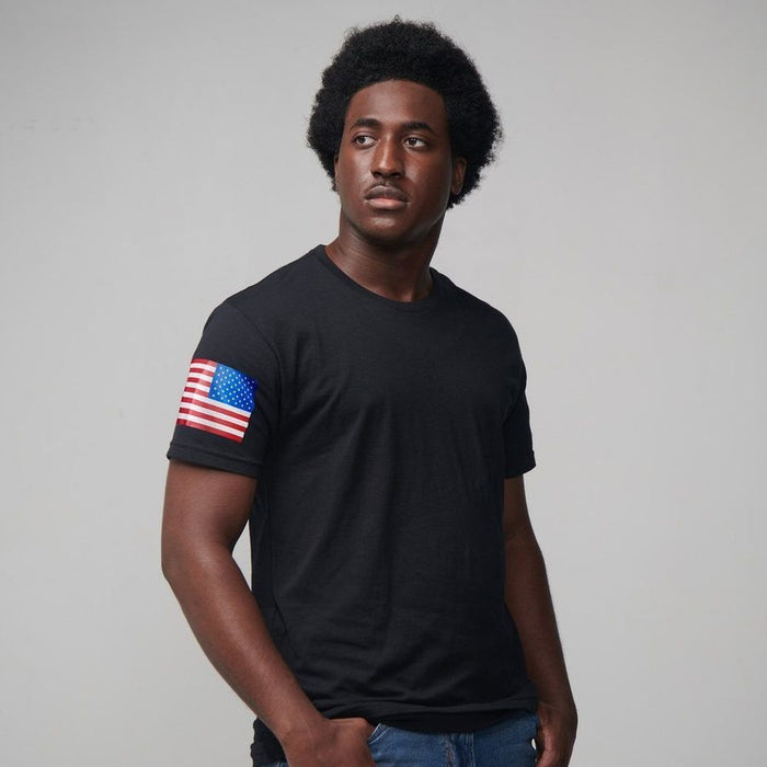 USA Flag Basic T-Shirts - Black - 5 Pack