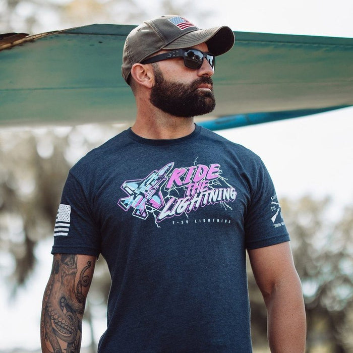 Grunt Style USAF - Ride The Lightning T-Shirt - Midnight Navy