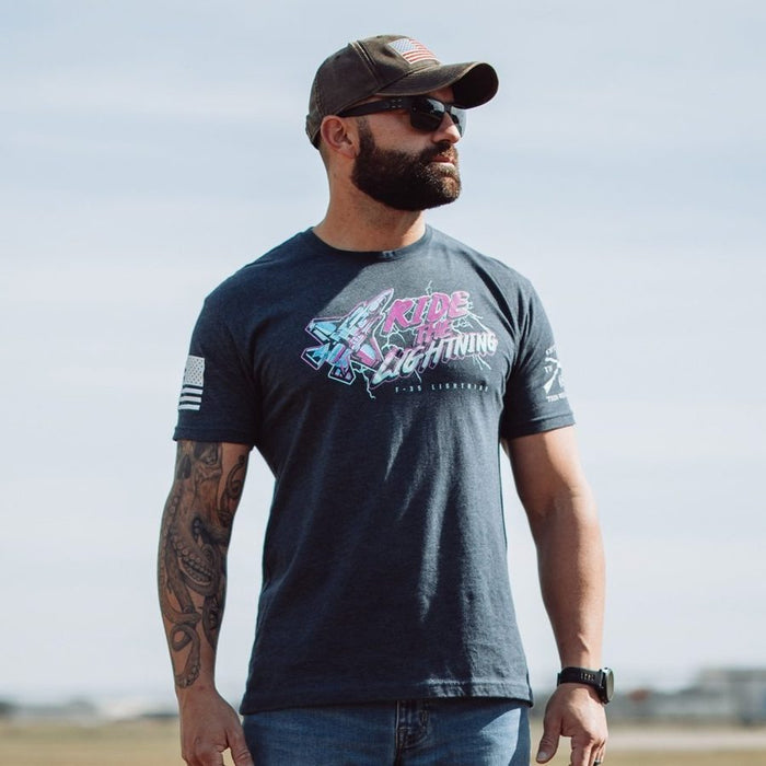 Grunt Style USAF - Ride The Lightning T-Shirt - Midnight Navy