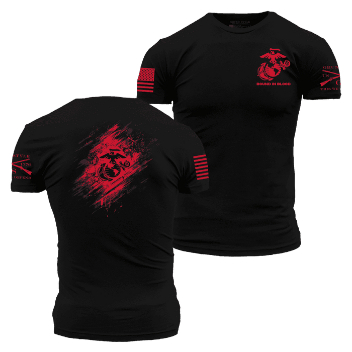 Grunt Style USMC - Bound In Blood T-Shirt - Black