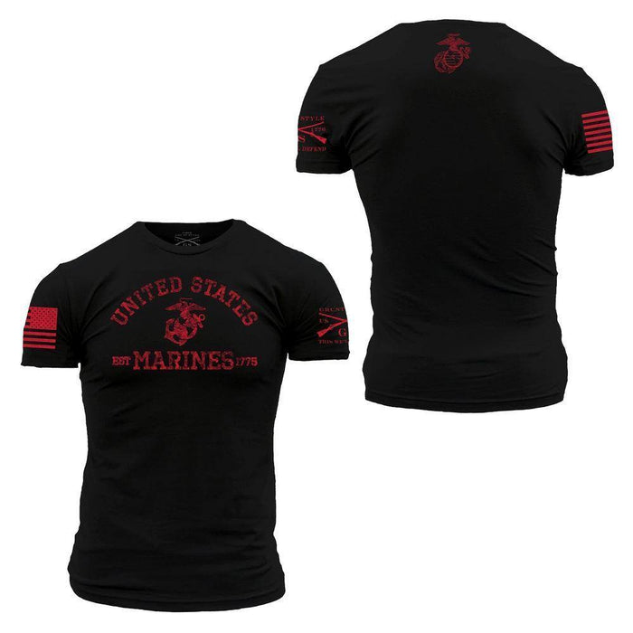 USMC Est. 1775 Black Tee for Men | Grunt Style