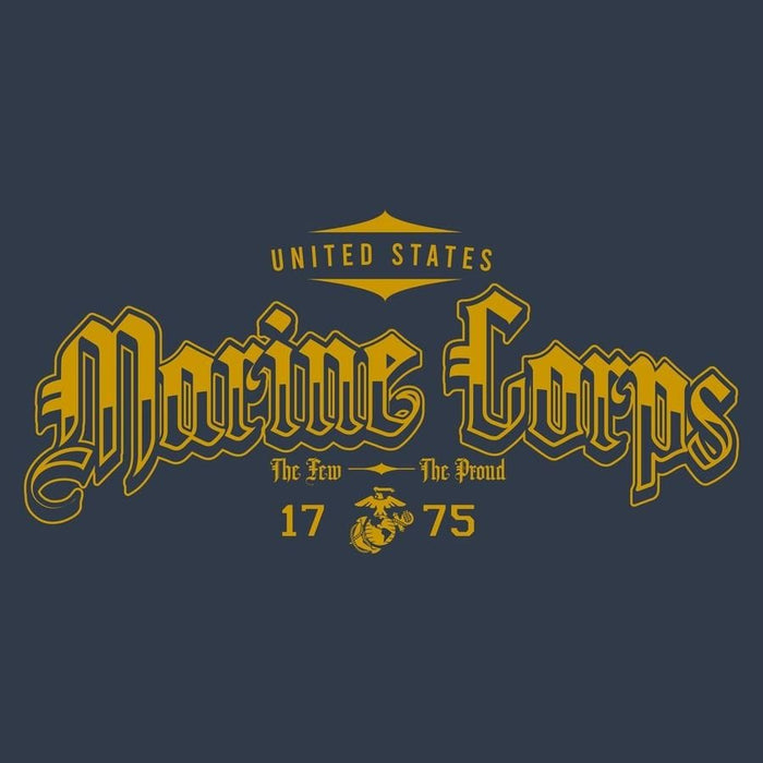 Grunt Style USMC - The Few. The Proud T-Shirt - Navy artwork