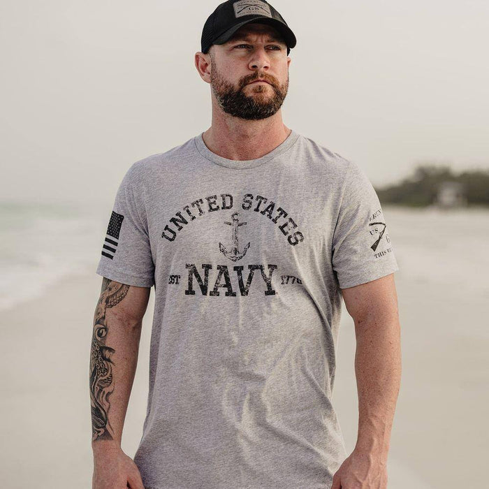 men's Tee USN - Est. 1775 - Athletic Heather 2.0 | Grunt Style
