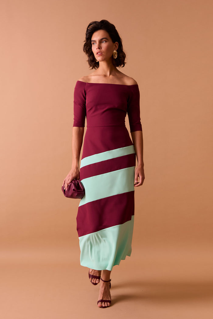 VESTIDO AYELENBICOLOR