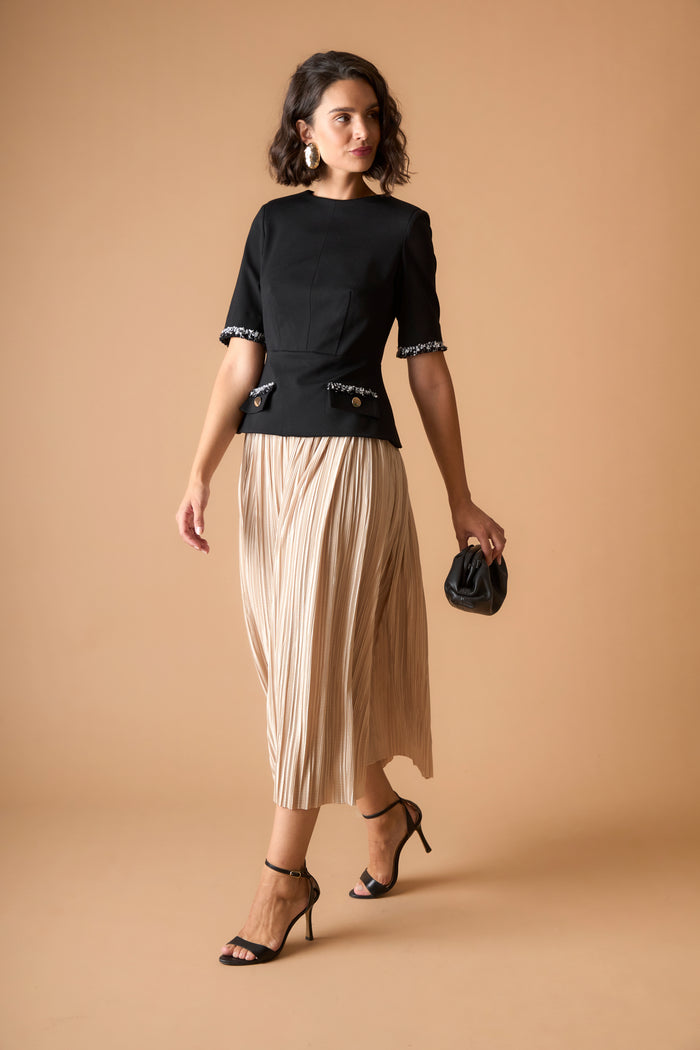 VESTIDO HADARANEGRO/BEIGE