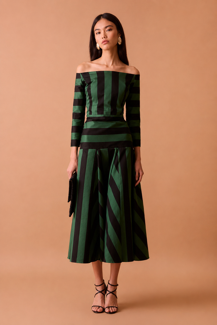 VESTIDO NOLAN NEGRO/VERDE