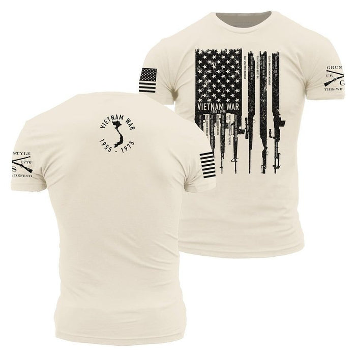 Grunt Style Vietnam War Rifle Flag - Sand T-Shirt
