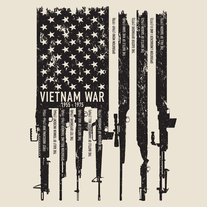 Grunt Style Vietnam War Rifle Flag - Sand artwork