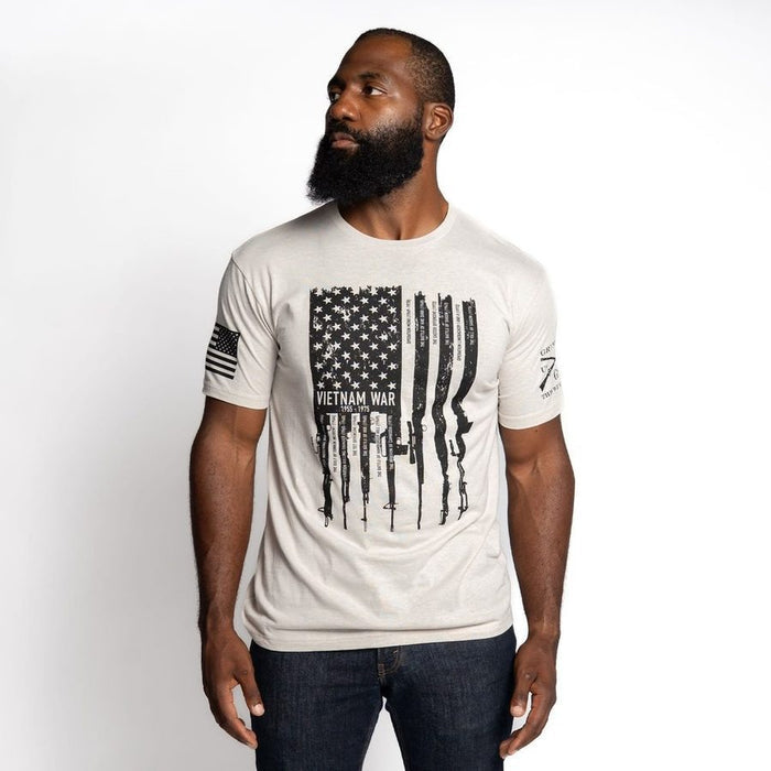 Grunt Style Vietnam War Rifle Flag - Sand T-Shirt